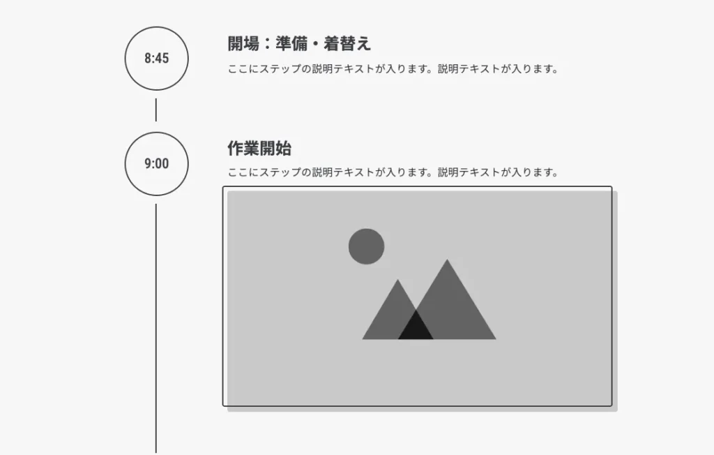 【ステップ｜縦】1日のスケジュール（ステップNo.円形）